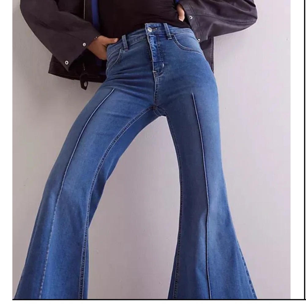 Free People We The Free La Rosa Flare Jeans Bell Bottoms Size 28 - Picture 2 of 12